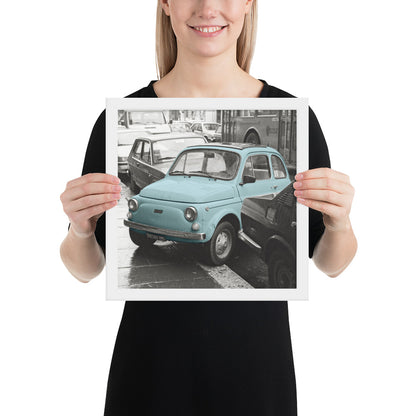 RF Framed photo paper poster “Cinquecento blue”