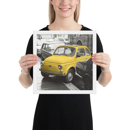 RF Framed photo paper poster “Cinquecento yellow”