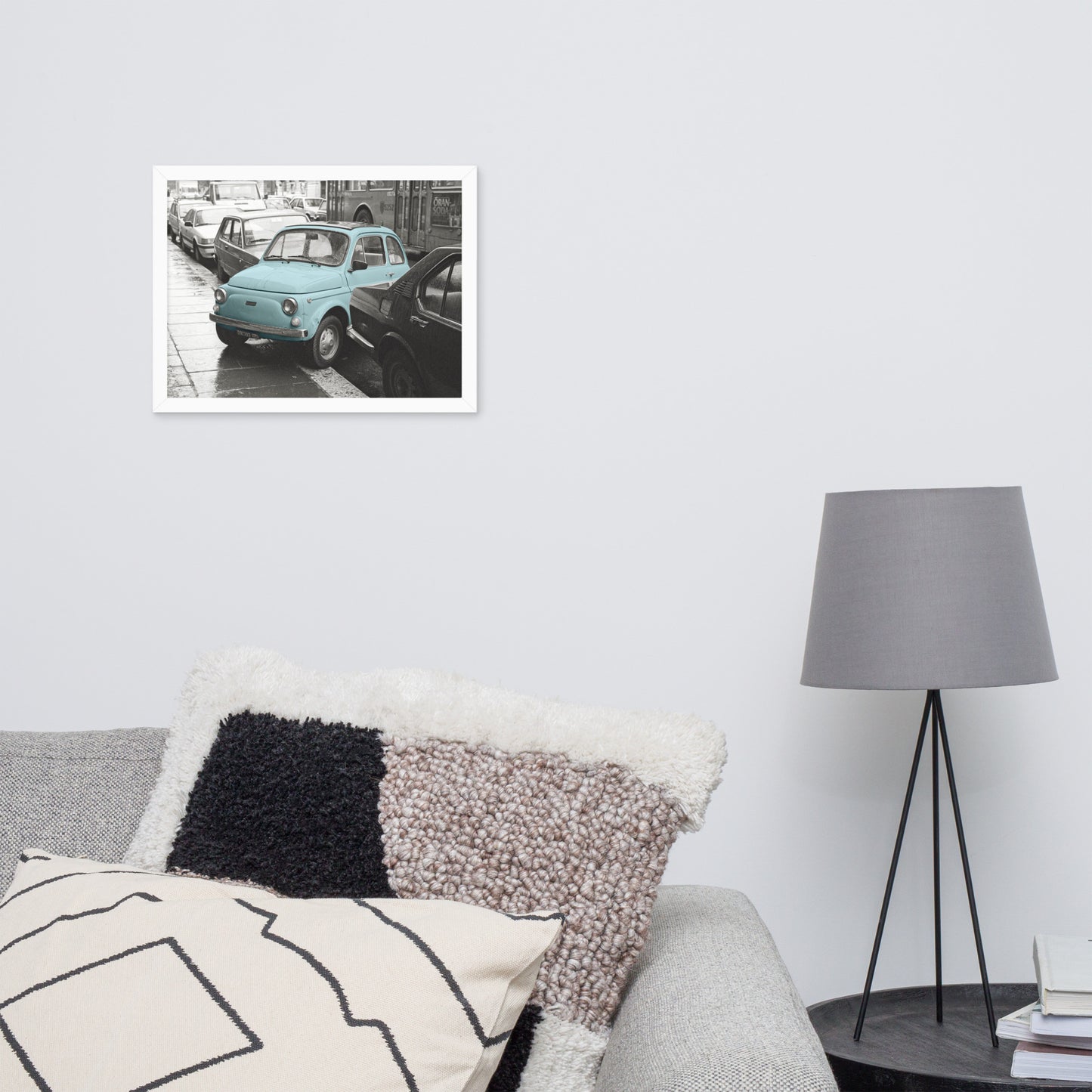 RF Framed photo paper poster “Cinquecento blue”