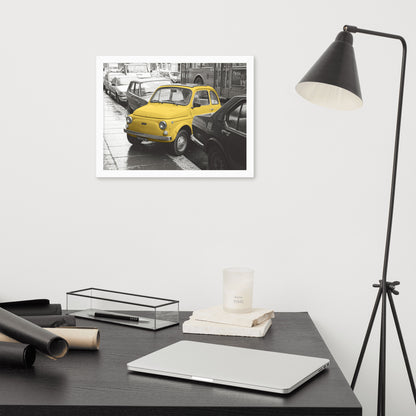 RF Framed photo paper poster “Cinquecento yellow”