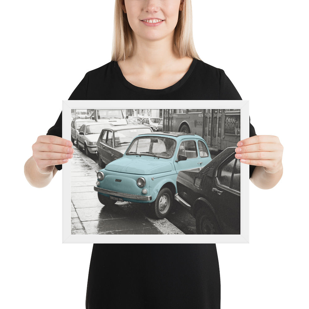 RF Framed photo paper poster “Cinquecento blue”