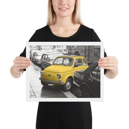 RF Framed photo paper poster “Cinquecento yellow”