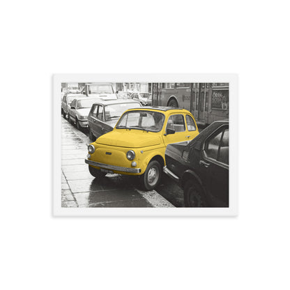 RF Framed photo paper poster “Cinquecento yellow”