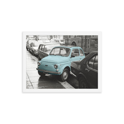 RF Framed photo paper poster “Cinquecento blue”