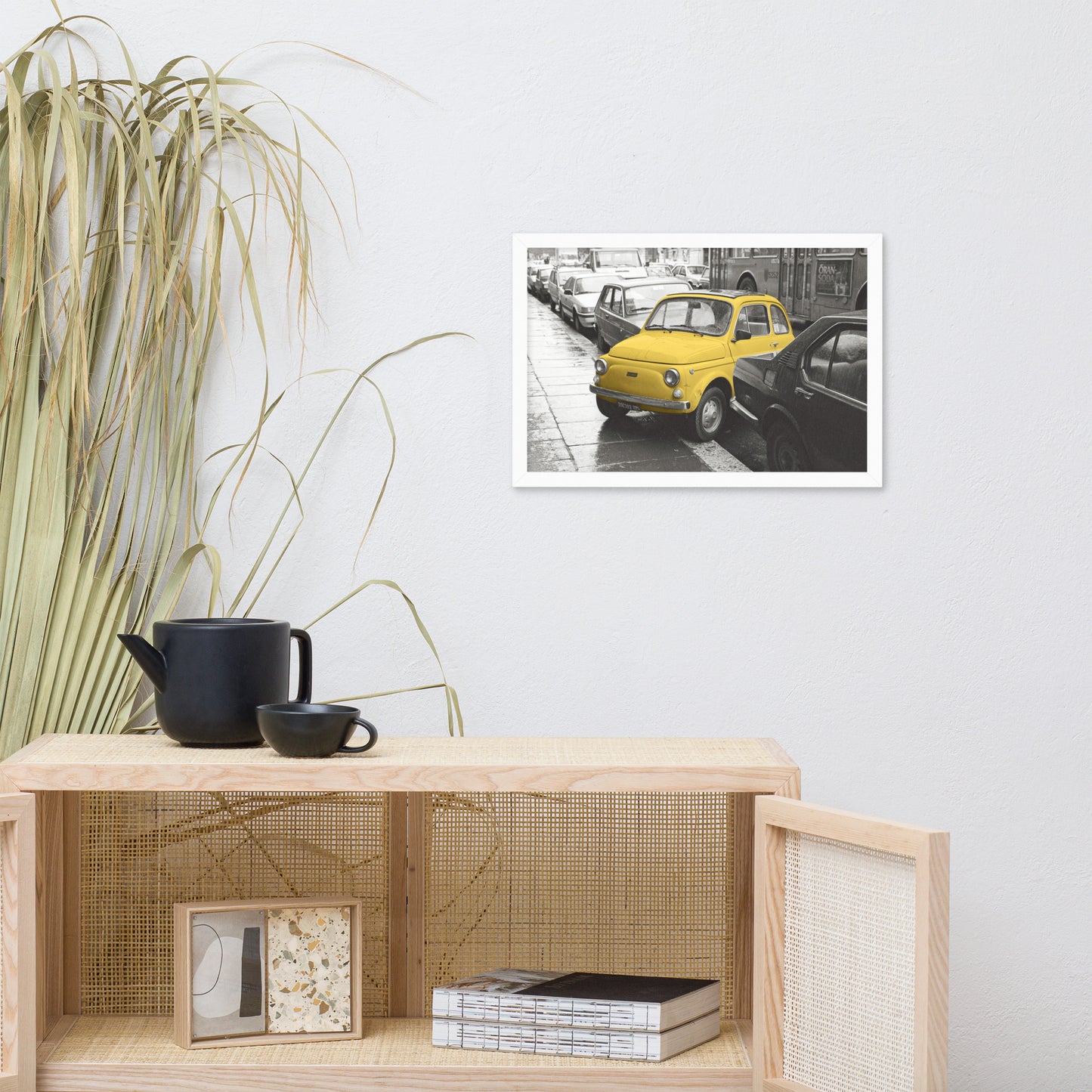 RF Framed photo paper poster “Cinquecento yellow”