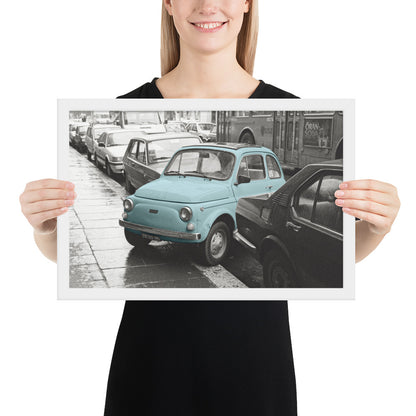 RF Framed photo paper poster “Cinquecento blue”