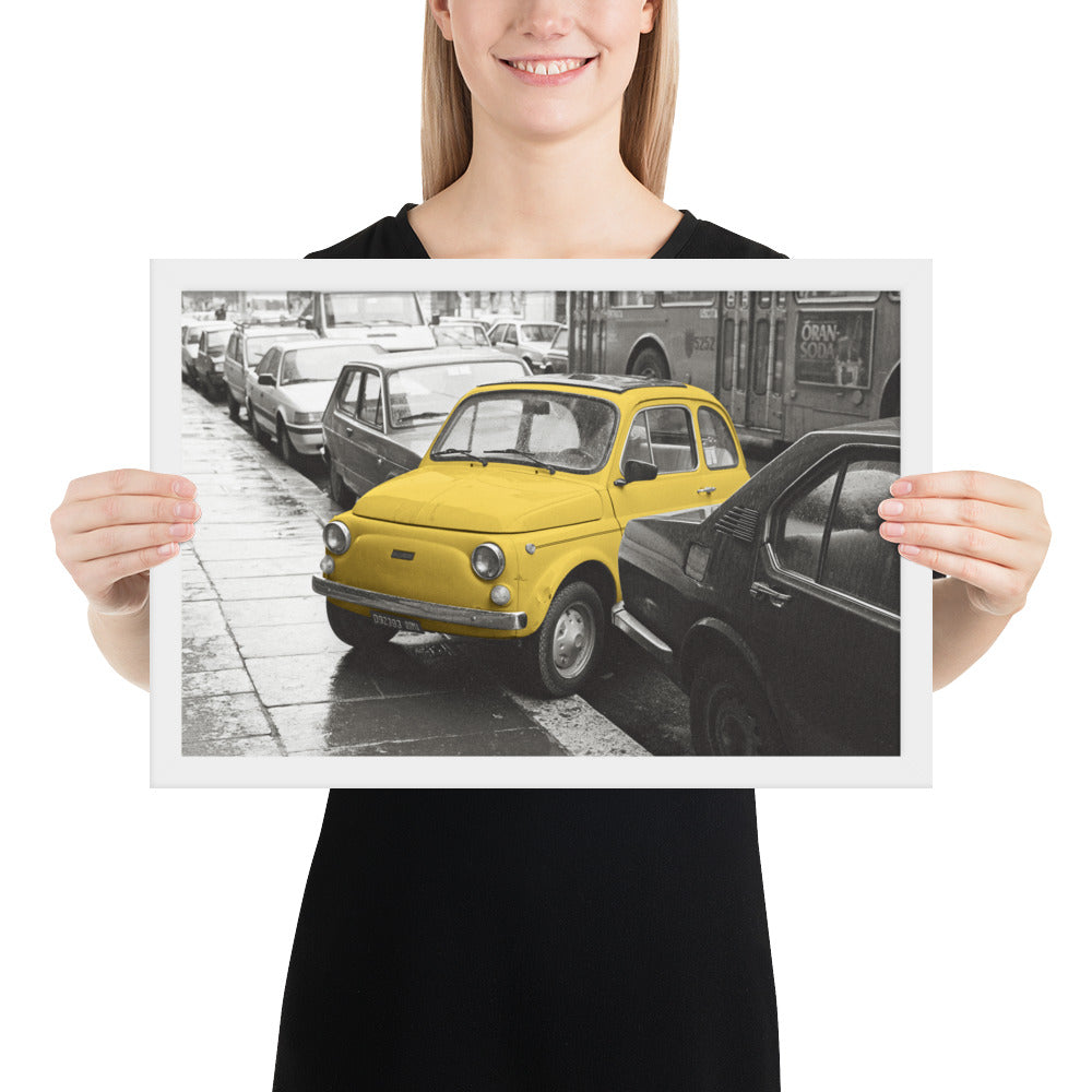 RF Framed photo paper poster “Cinquecento yellow”