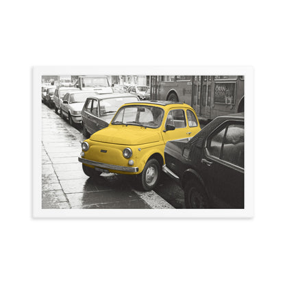 RF Framed photo paper poster “Cinquecento yellow”