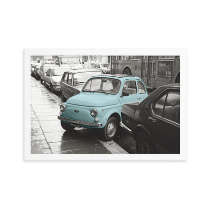 RF Framed photo paper poster “Cinquecento blue”