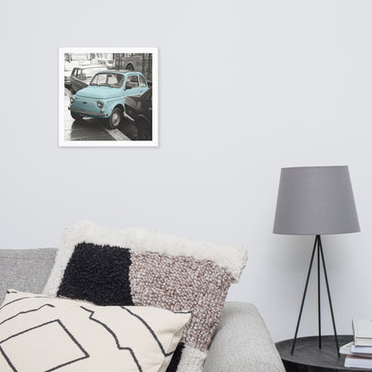 RF Framed photo paper poster “Cinquecento blue”