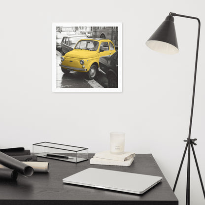 RF Framed photo paper poster “Cinquecento yellow”