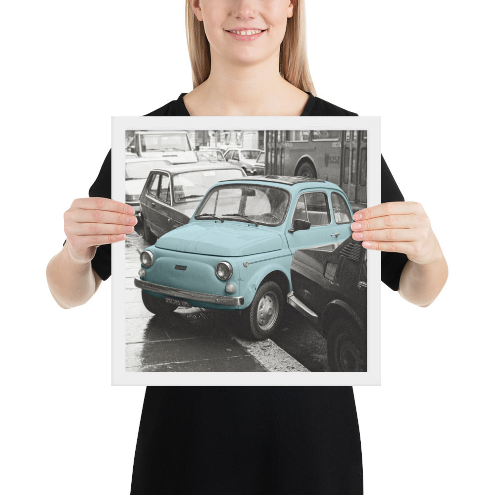 RF Framed photo paper poster “Cinquecento blue”