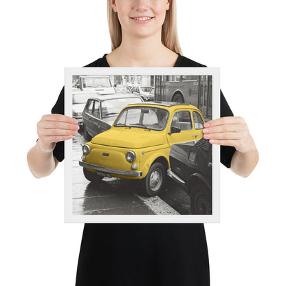 RF Framed photo paper poster “Cinquecento yellow”