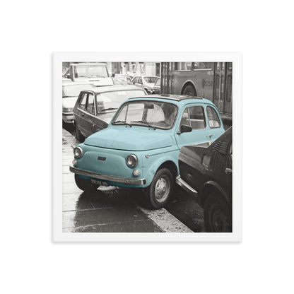 RF Framed photo paper poster “Cinquecento blue”