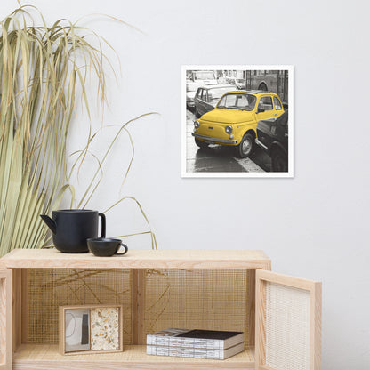 RF Framed photo paper poster “Cinquecento yellow”