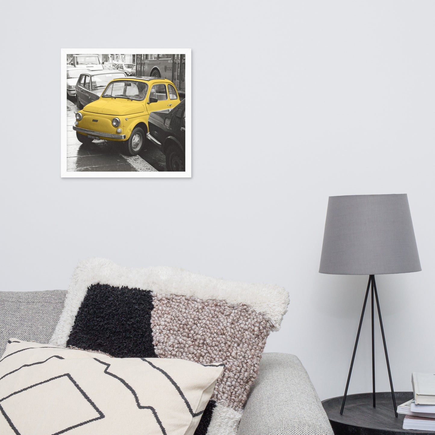 RF Framed photo paper poster “Cinquecento yellow”