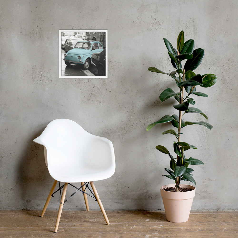 RF Framed photo paper poster “Cinquecento blue”