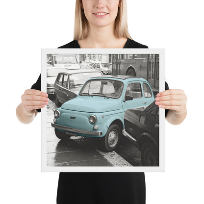 RF Framed photo paper poster “Cinquecento blue”