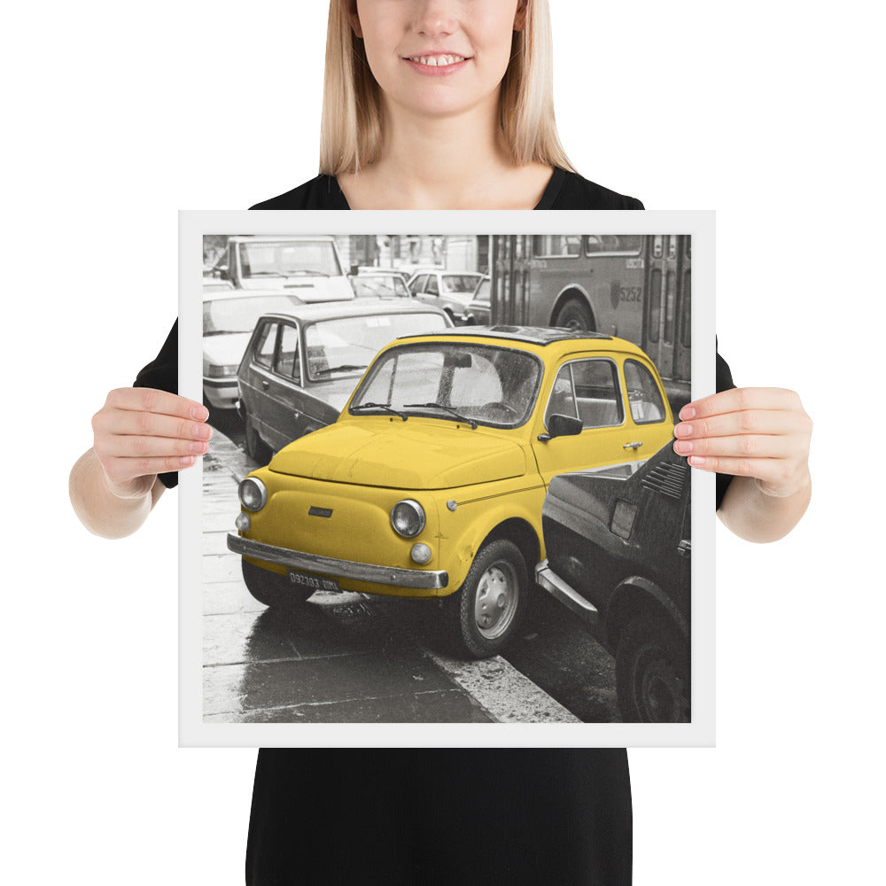 RF Framed photo paper poster “Cinquecento yellow”