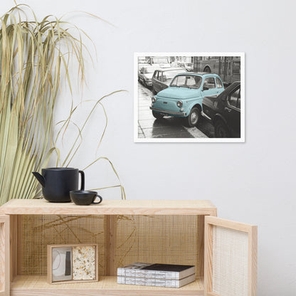 RF Framed photo paper poster “Cinquecento blue”