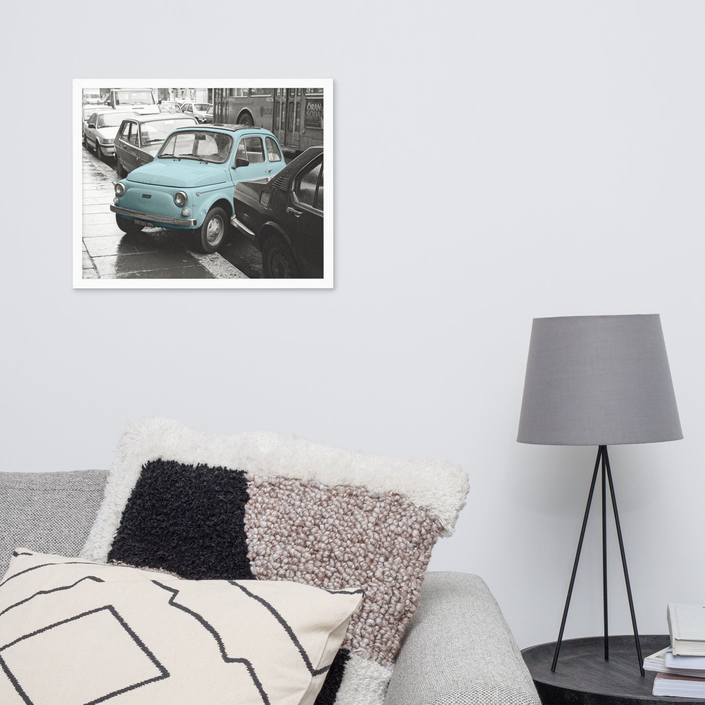 RF Framed photo paper poster “Cinquecento blue”