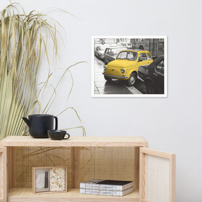 RF Framed photo paper poster “Cinquecento yellow”