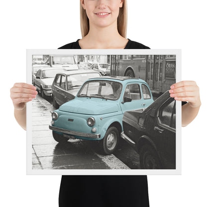 RF Framed photo paper poster “Cinquecento blue”