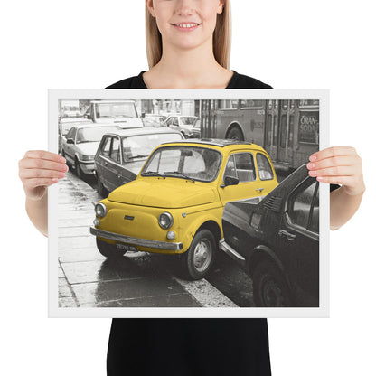 RF Framed photo paper poster “Cinquecento yellow”