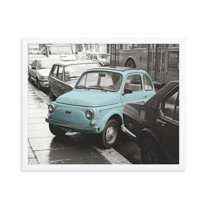 RF Framed photo paper poster “Cinquecento blue”