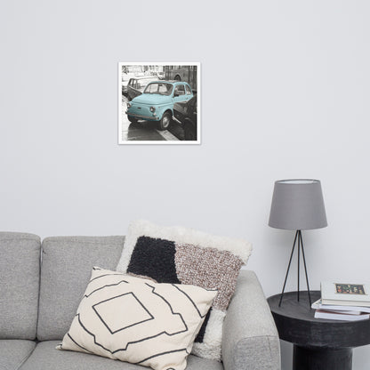 RF Framed photo paper poster “Cinquecento blue”