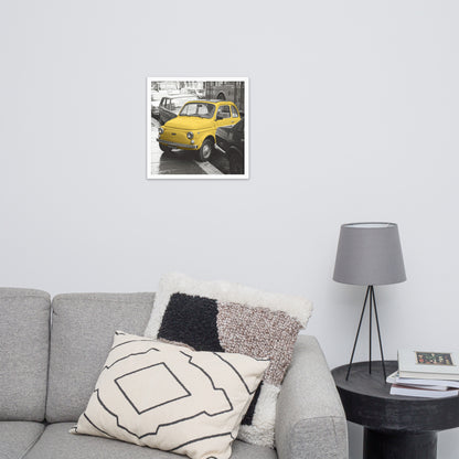 RF Framed photo paper poster “Cinquecento yellow”