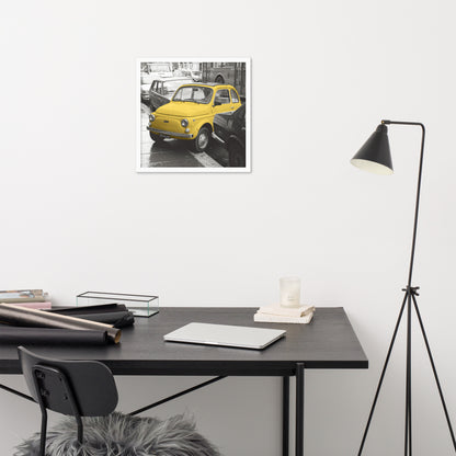 RF Framed photo paper poster “Cinquecento yellow”