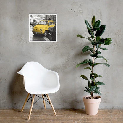 RF Framed photo paper poster “Cinquecento yellow”