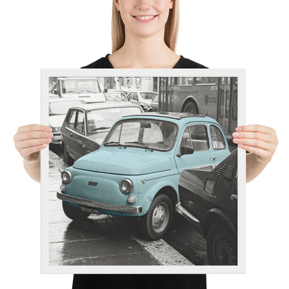 RF Framed photo paper poster “Cinquecento blue”