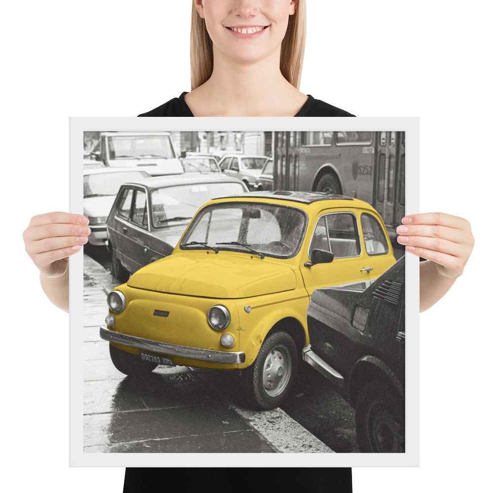 RF Framed photo paper poster “Cinquecento yellow”