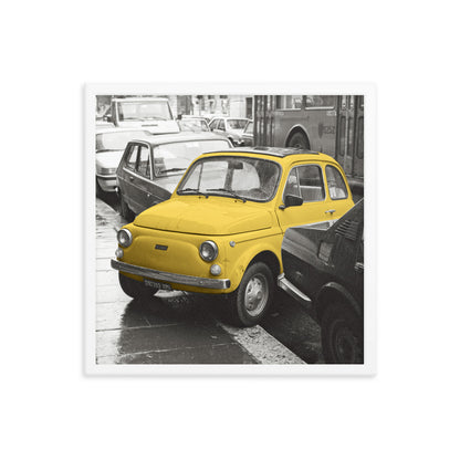 RF Framed photo paper poster “Cinquecento yellow”