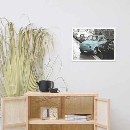 RF Framed photo paper poster “Cinquecento blue”