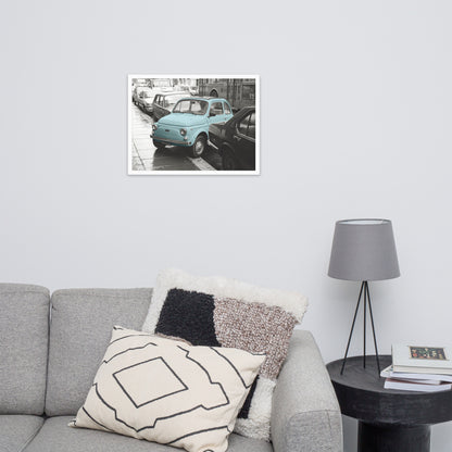 RF Framed photo paper poster “Cinquecento blue”