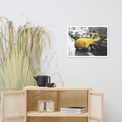 RF Framed photo paper poster “Cinquecento yellow”