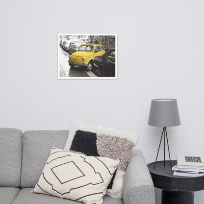 RF Framed photo paper poster “Cinquecento yellow”