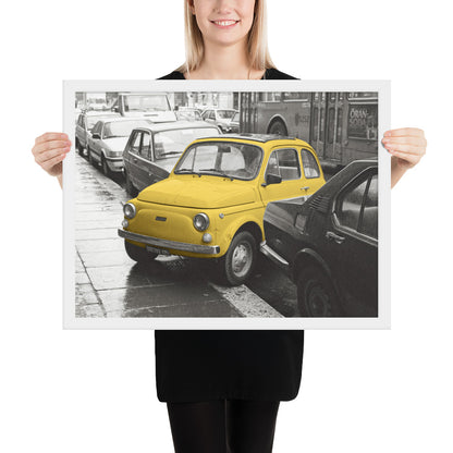 RF Framed photo paper poster “Cinquecento yellow”