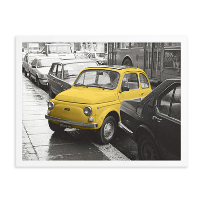 RF Framed photo paper poster “Cinquecento yellow”