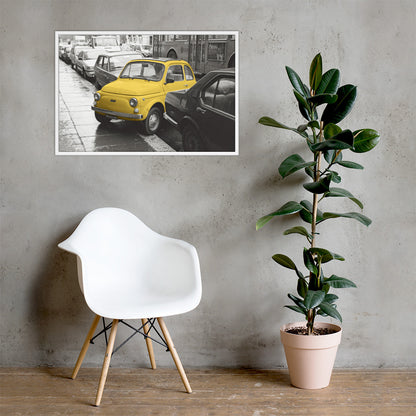 RF Framed photo paper poster “Cinquecento yellow”