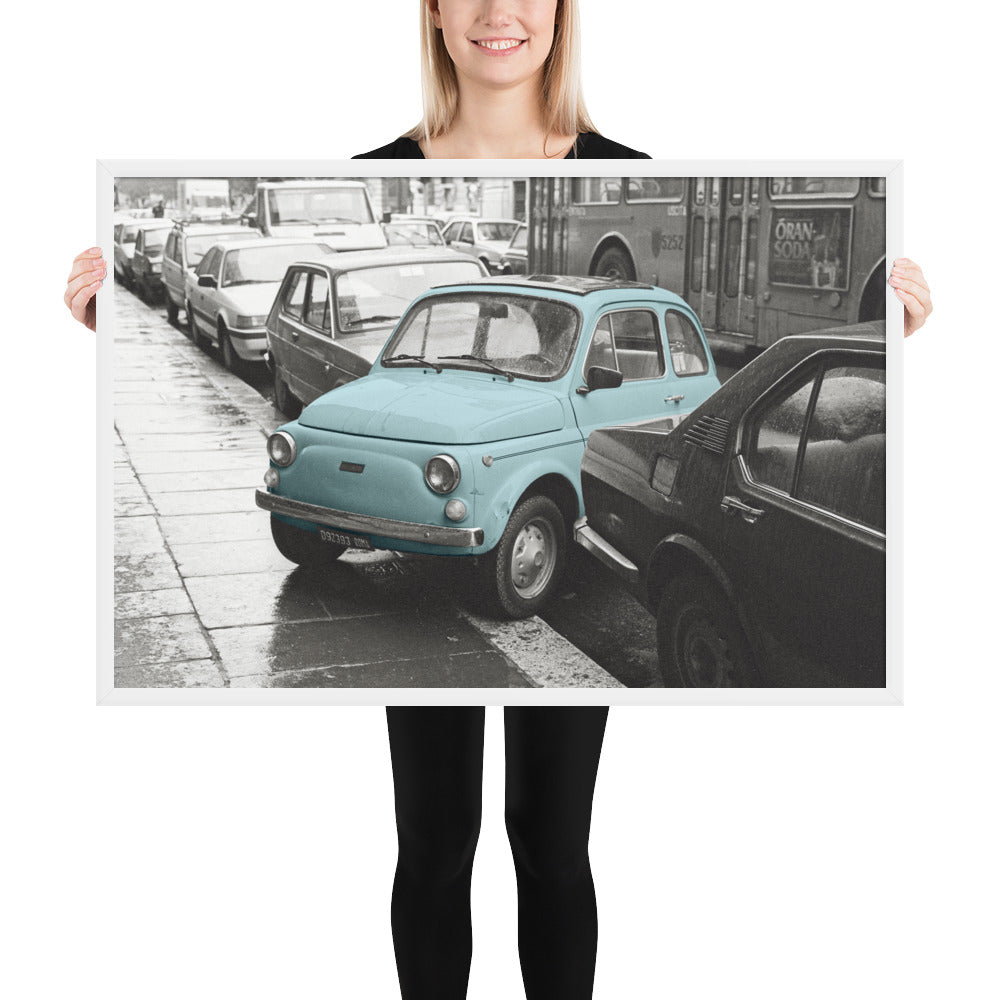 RF Framed photo paper poster “Cinquecento blue”