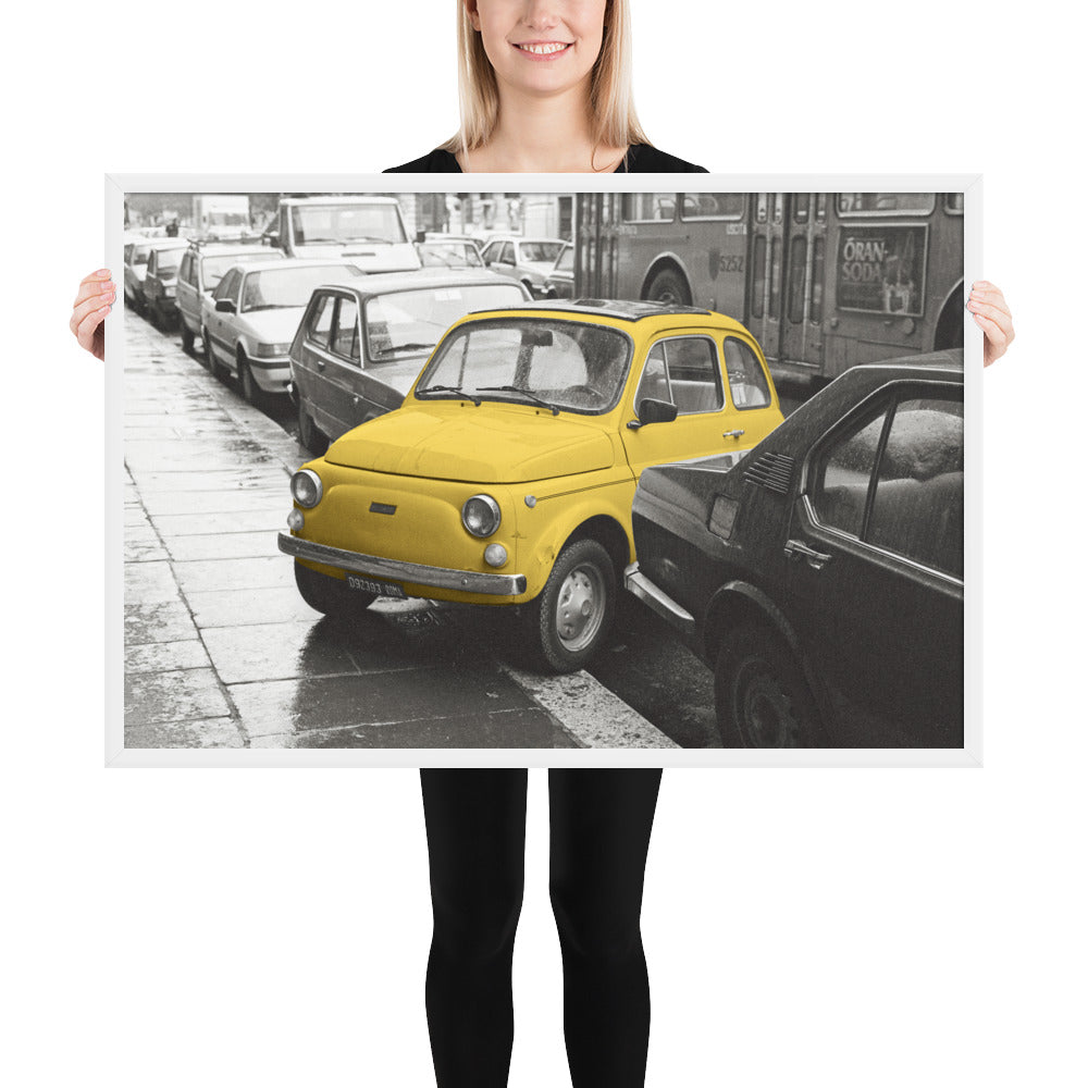 RF Framed photo paper poster “Cinquecento yellow”