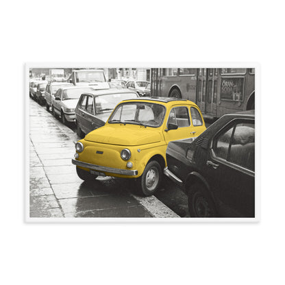 RF Framed photo paper poster “Cinquecento yellow”