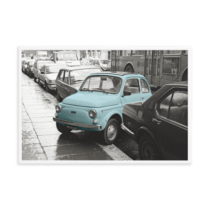 RF Framed photo paper poster “Cinquecento blue”