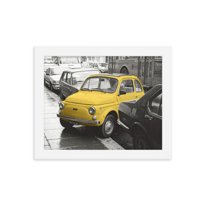 RF Framed photo paper poster “Cinquecento yellow”