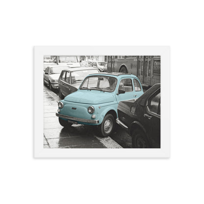 RF Framed photo paper poster “Cinquecento blue”