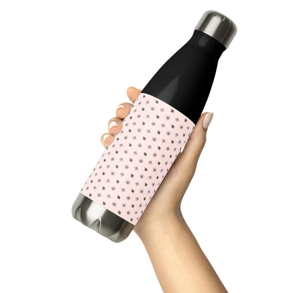 RF Stainless steel water bottle „CROWNS & BIRDS“ Misty Rose